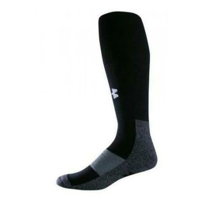 Under Armour Adult 2 Pk Black OTC Polyester Cushion UA Baseball Sock Set Sz XL