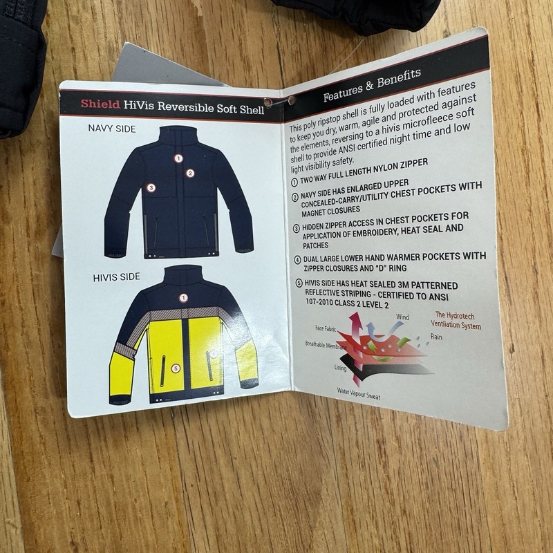 Elbeco Soft Shield Hi Vis / Black Reversible Class 2 Jacket Sz Medium Long NWT gallery