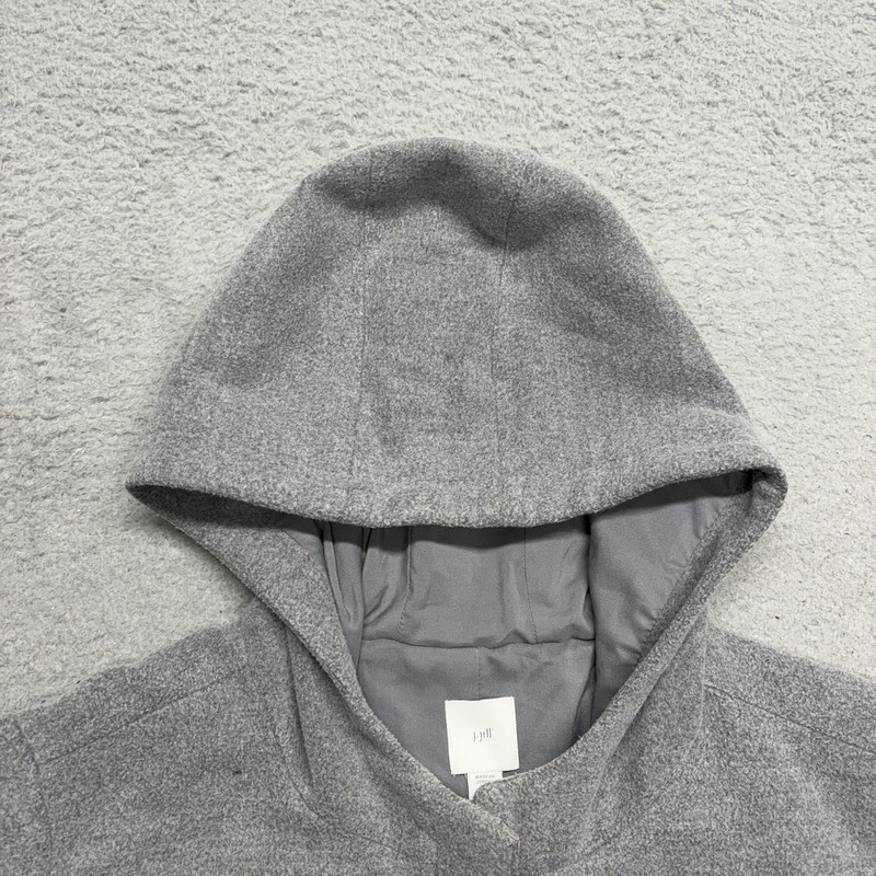 Big Chill Jacket Womens Large Gray Knit Hooded Toggle Close Sherpa Lined Pockets gallery