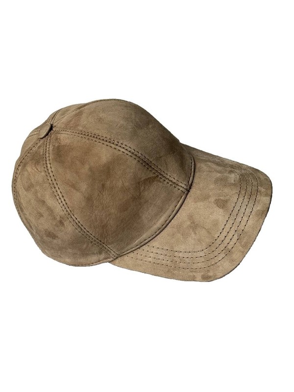 2 Pack Genuine Suede Lambskin Leather Baseball Cap Sports Visor Hat gallery
