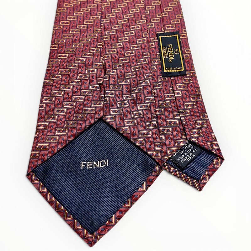 FENDI Silk Tie Zucca Pattern Red Unused Classic Accessory gallery