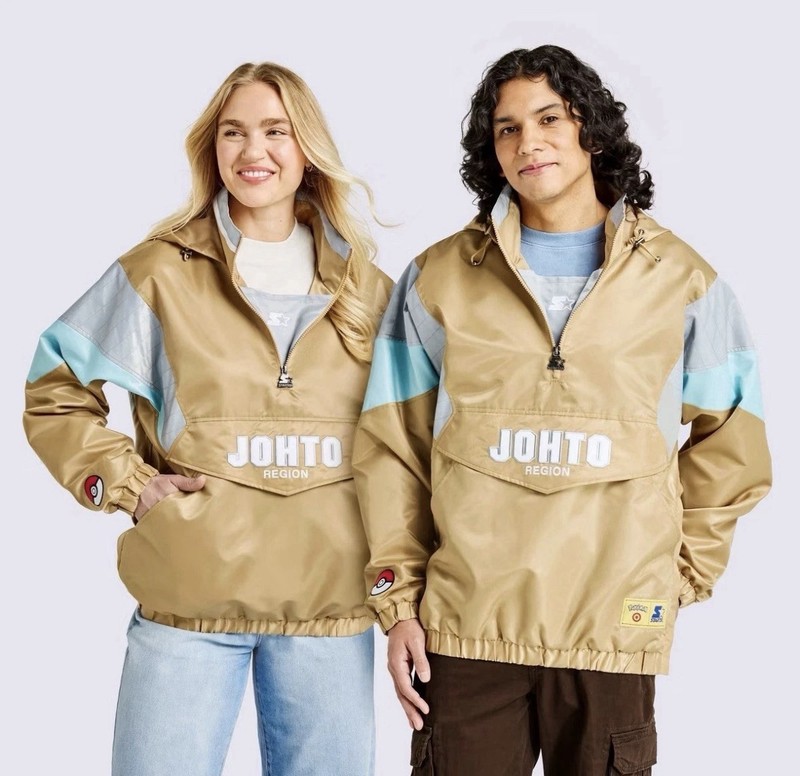 (INHAND) Pokemon x Target Starter Pullover Jacket Gold JOHTO Region Size XL
