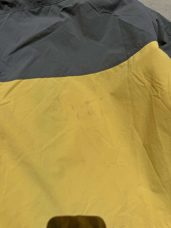 Columbia Men's Yellow/Gray Colorblock Hooded Full Zip Windbreaker Jacket XL gallery