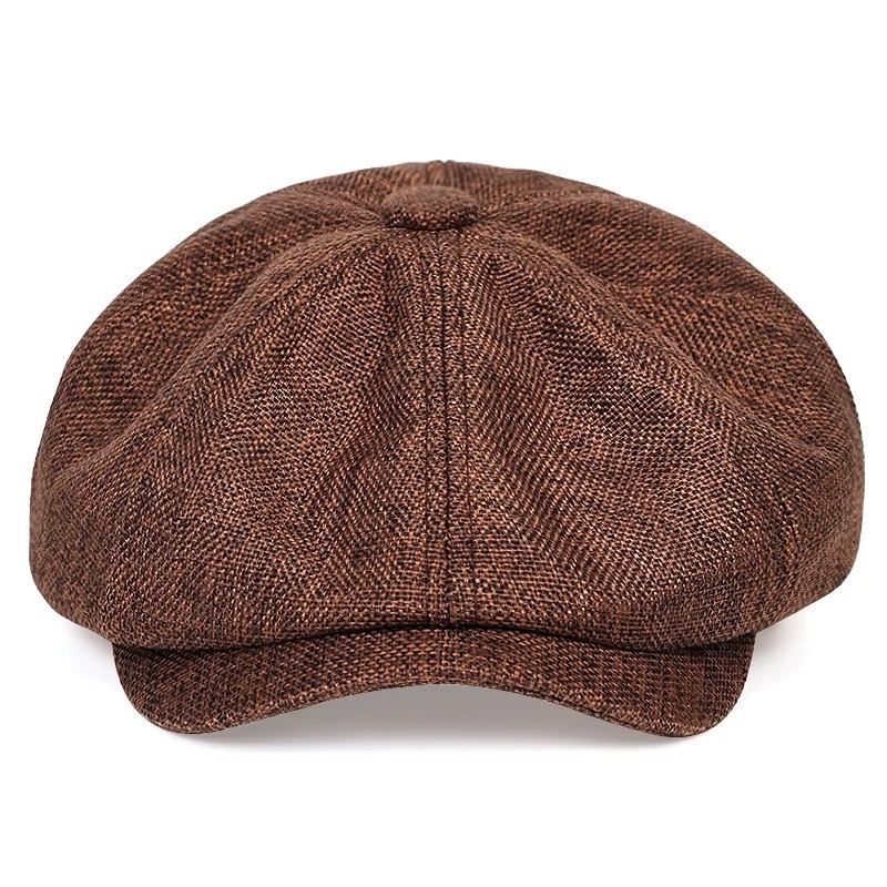 Vintage Newsboy Cap Gatsby Hat Classic 8 Panel Flat Ivy Cabbie Driver Cap gallery