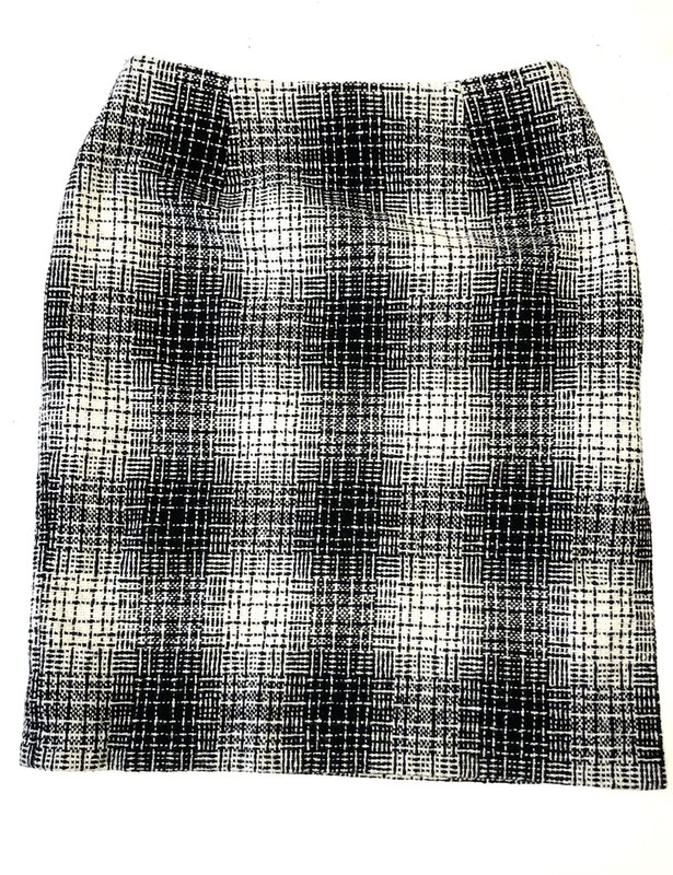Valerie Stevens WoolMark Blend Skirt Womens Size 8 Petitie Black White