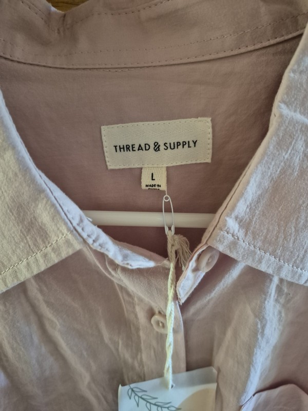 Thread + Supply Sz L Shirt. Carnation Pink, NWT. 100% Cotton Thread & Supply Top gallery