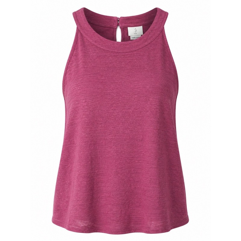 Joie 100% Linen Sleeveless Tank Top XL Pink Berry High Neck Keyhole Back