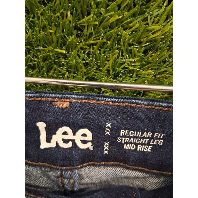 Lee Plus Size 24WP Jeans Womens Regular Fit Straight Leg Dark Wash Stretch 24W gallery