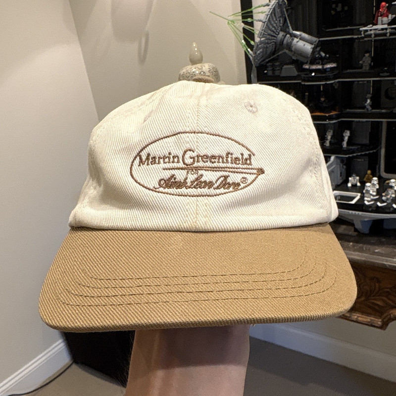 ALD Martin Greenfield Logo Adjustable Baseball Cap Hat Beige Tan Solid Unisex