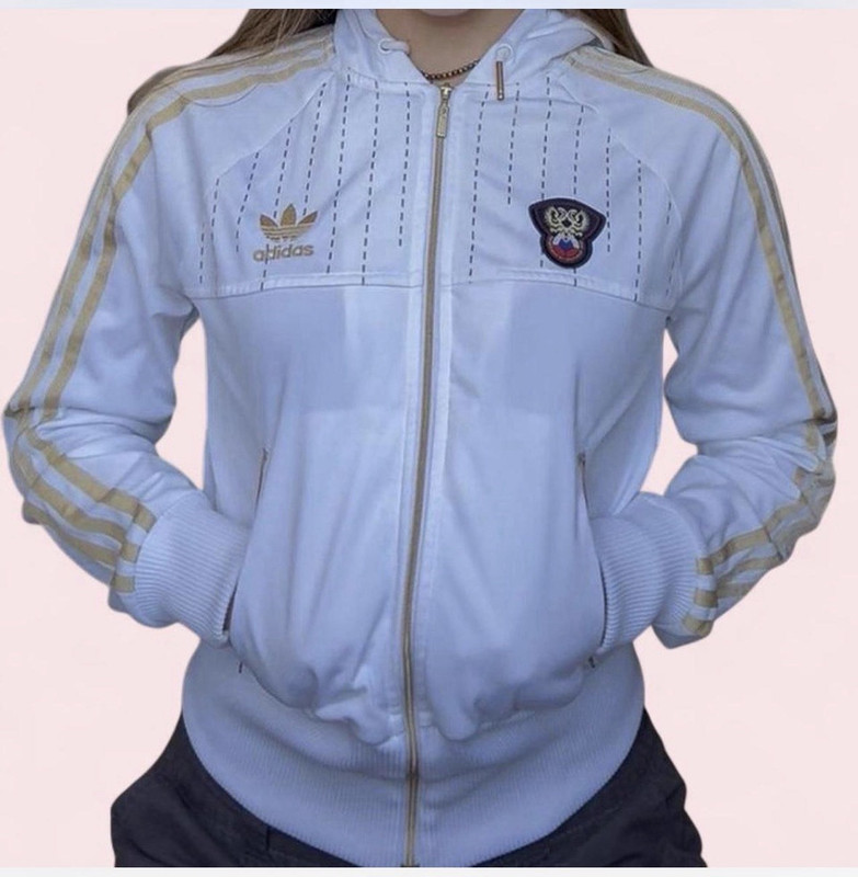 Gold and white adidas World Cup Russia Retro “1988” jacket Moscow fifa soccer