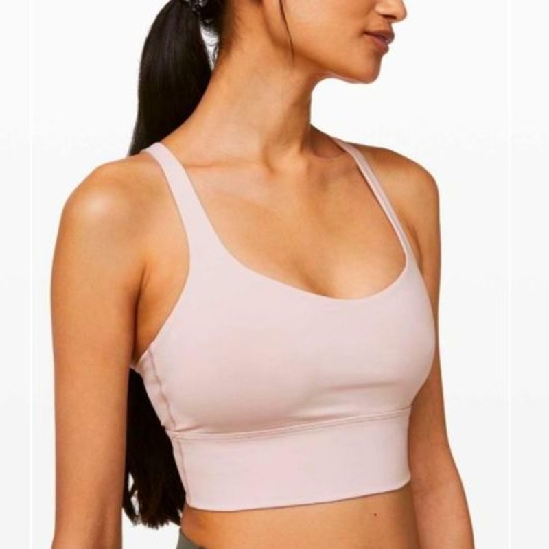 Lululemon Free To Be Pink-Nude Unpadded Strappy Long Line Sports Bra Size 6