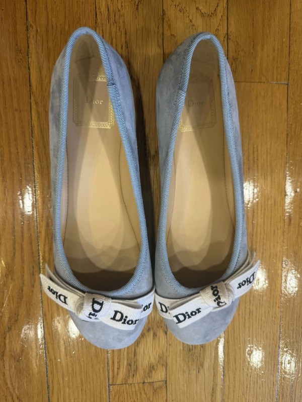 Ballet Flats in Sky Blue Suede- Size 37 gallery
