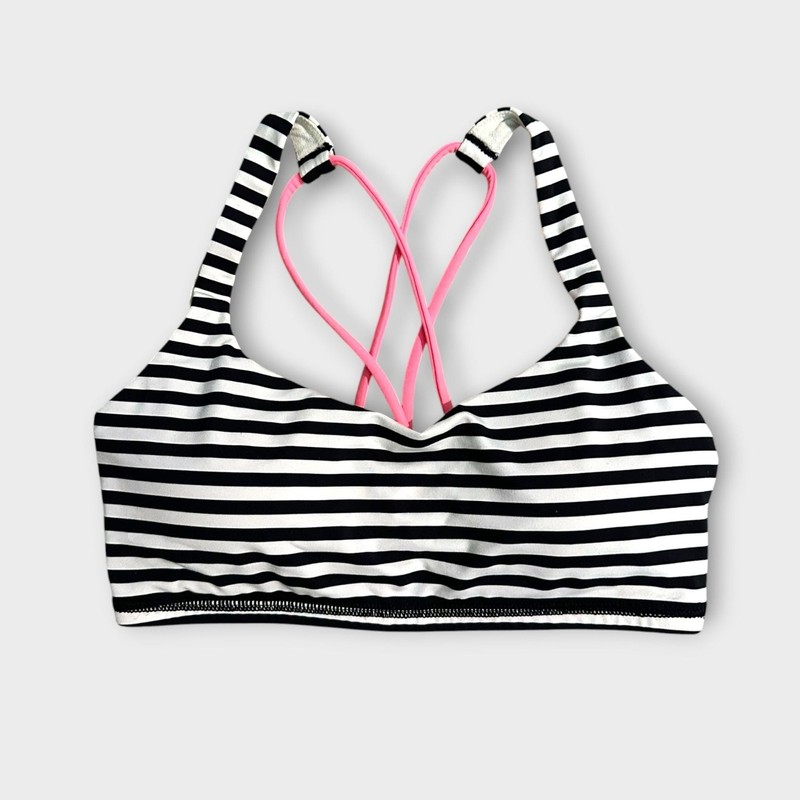 Lululemon Free To Be Wild Bra Striped with Pink Straps 4