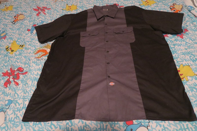 Dickies Bowling Work Garage Shop Mechanic Shirt 2 Tone Black Gray 3XL ODH131