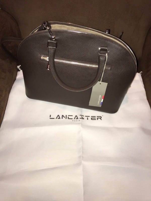 LANCASTER PARIS BAG ADELE 421-47-CAFE COW LEATHER BEAUTIFUL BROWN STRAP/HANDLES gallery