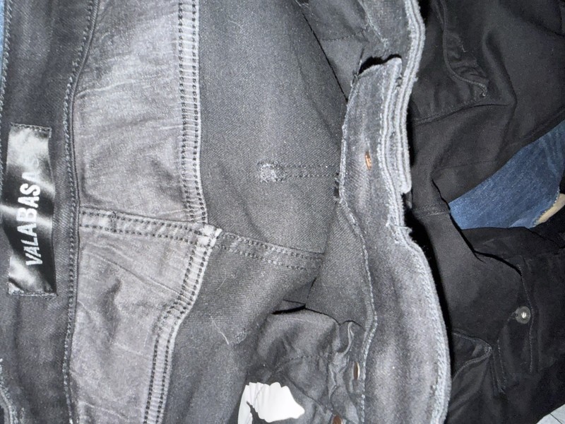 Valabasas Black Cargo Jeans Size 34 | Multi Pocket Designer Denim | Frayed Hem gallery