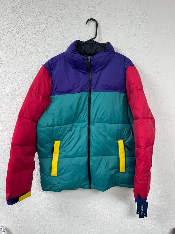 (NEW) $150 CLUB ROOM – PUFFER JACKET, MULTI COLOR, SIZE MEDIUM