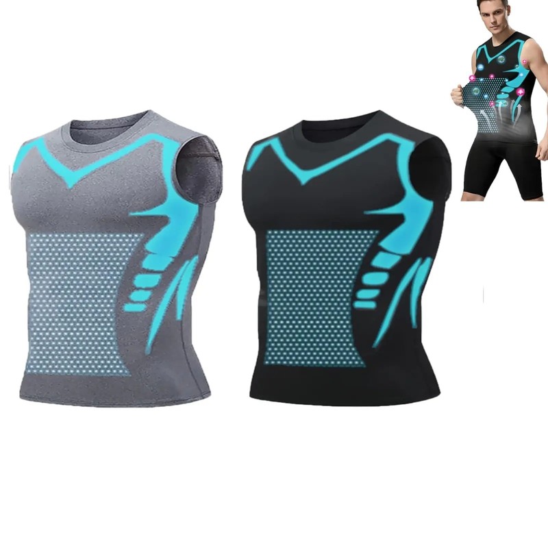 Men Compression Shirt Version Ionic Shaping Sleeveless Vest Sport Tank Top S-2XL gallery