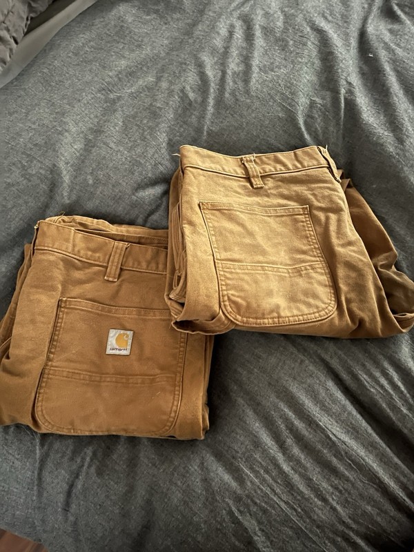 THREE ForSale! Classic Carhart Double Knee Tan Duck Dungaree 100% Cotton 38×32