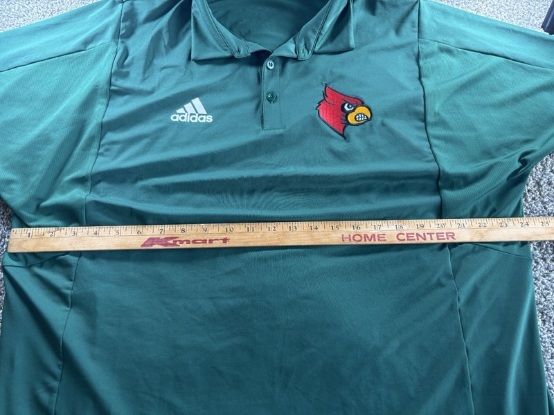 adidas Men's XL Green AEROREADY Moisture Wicking Polo Louisville Cardinals gallery