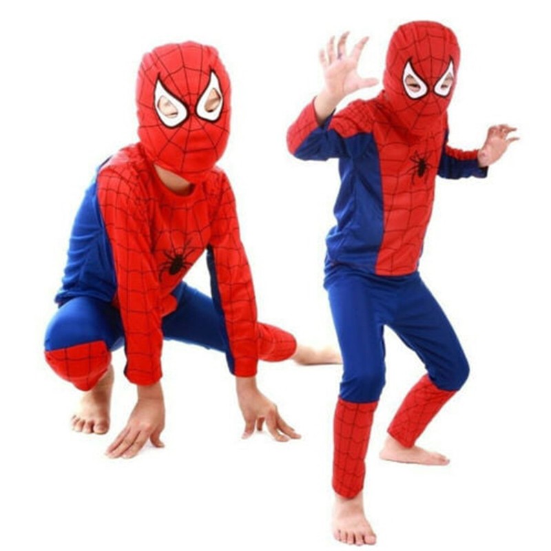 Kids Boys Spiderman Fancy Dress Party Jumpsuit Cosplay Costume Bodysuit 3-7 Age