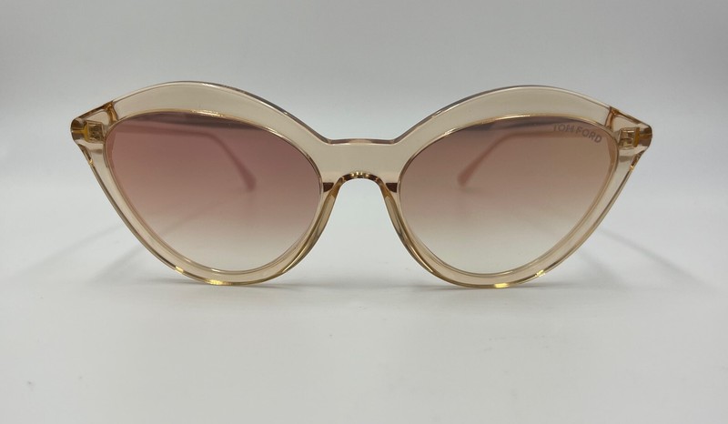 Authentic TOM FORD Chloe TF663 45G Light Brown w/Orange Lens Sunglasses – 57 mm