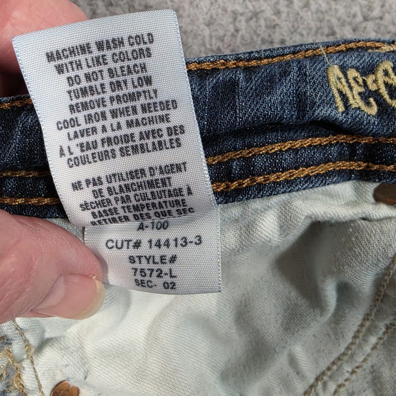 American Eagle AE Artist Flare Jeans Womens 14 LONG Blue 34X33 Low Rise Stretch gallery