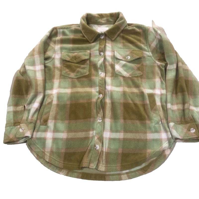 Thread & Supply Shacket Plaid XL Mens Green Fleece Button Down Shirt Jacket