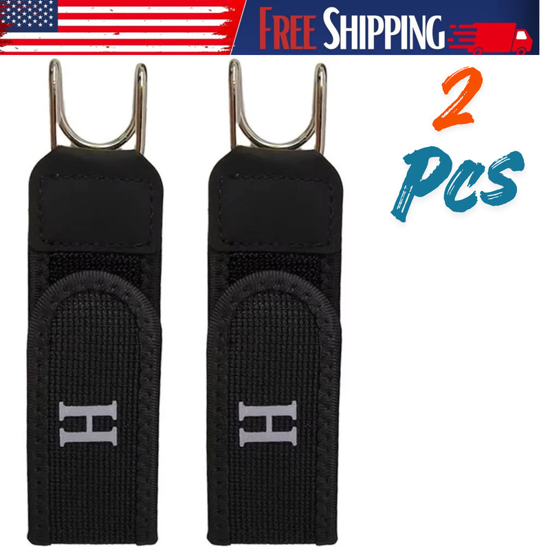 2PCS Tactical Metal Hook Elastic Belt Buckle-Less Invisible Waist Belt Closure.