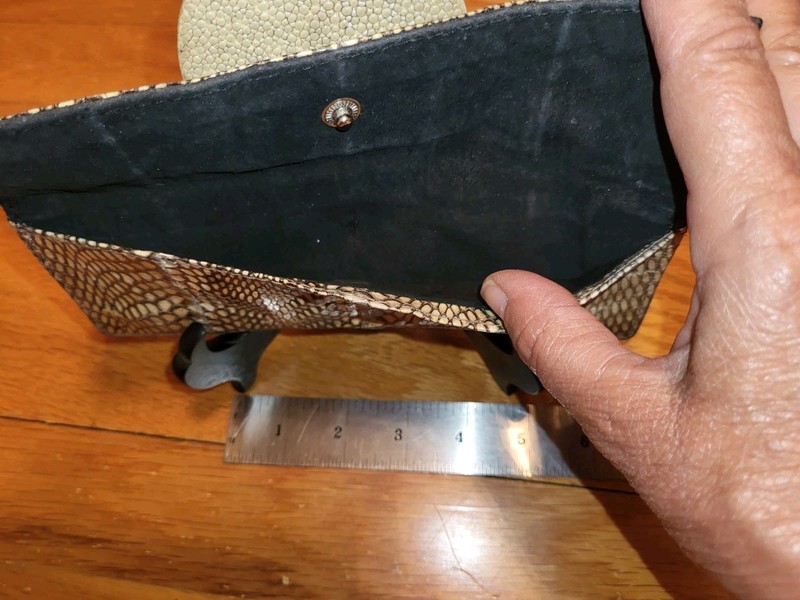 Vintage R&Y AUGOUSTI Python Snake Skin Leather Folding Wallet Clutch gallery