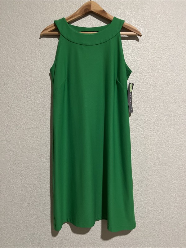 NEW Katherine Way Dress Sheath Shift Career Mod Retro 60s 70s Green USA Made S