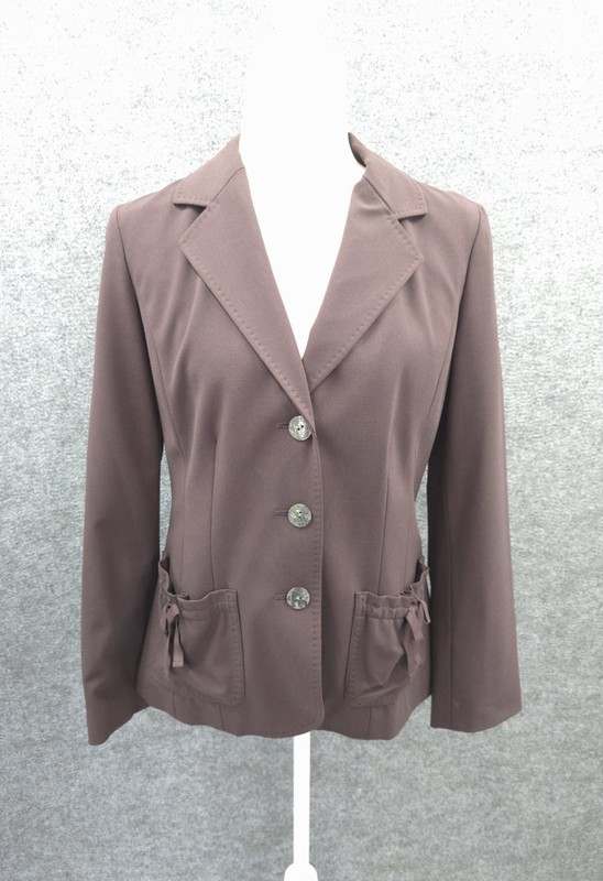 J Jill Blazer Womens 6 Single Breasted Pockets Stretch Lined Fitted Brown