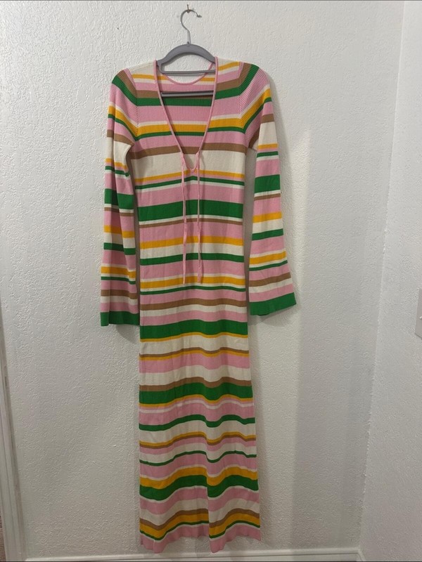 Show Me Your MuMu Vacay Maxi Dress in Multi Rib Knit