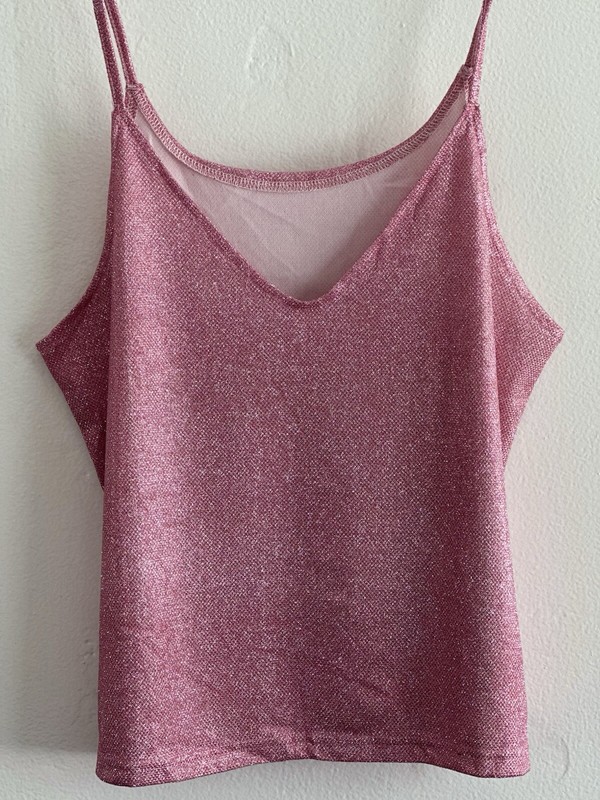 Women’s Glitter Sequin Strap Top.