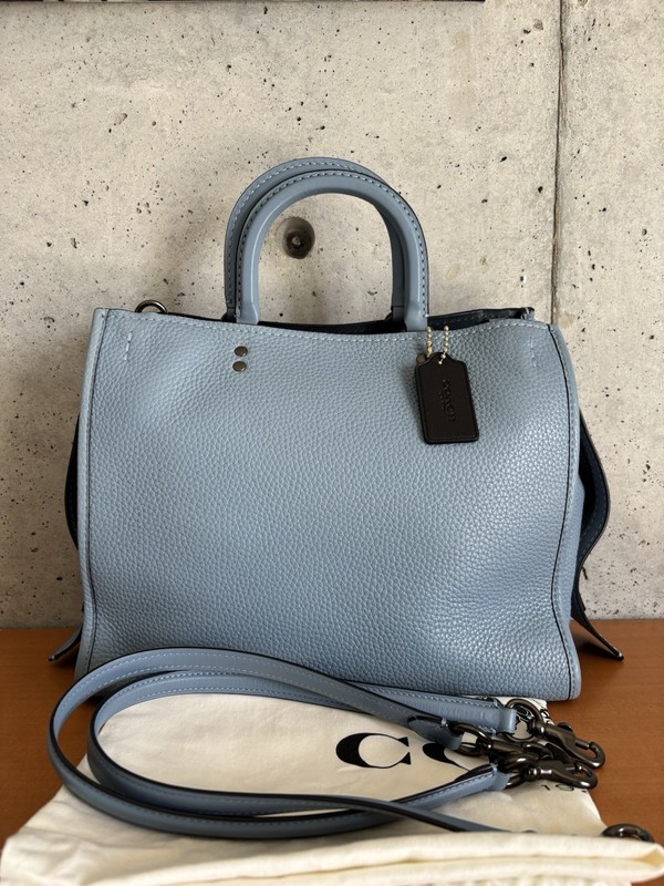 Coach 1941 Rogue 31 Glovetanned Natural Pebble Leather 38124 Steel Blue