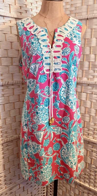 Rare Vintage Lilly Pulitzer Originals A Line Shift Lined Lace Up Corset Dress 6