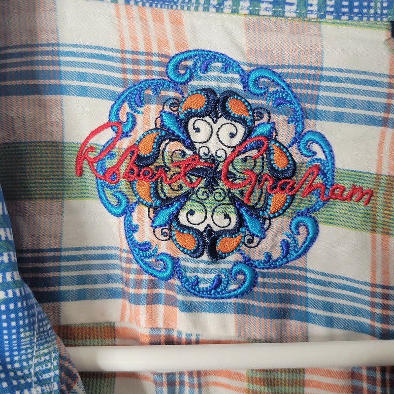 Robert Graham Men Size XL Multicolor Plaid LS Button Front Shirt Flip Cuff gallery