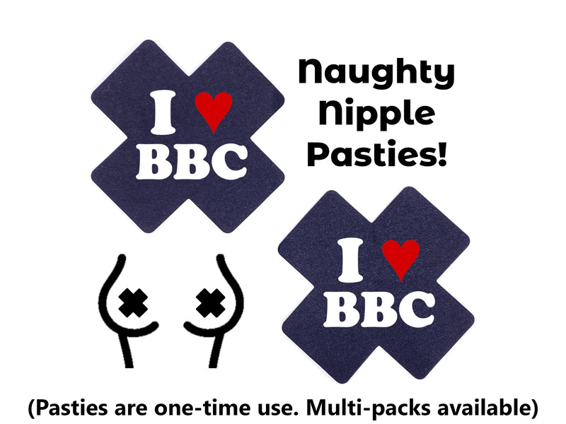 Queen of Spades Nipple Pasties I Love BBC Body Sticker Tattoo Style (2 Count)