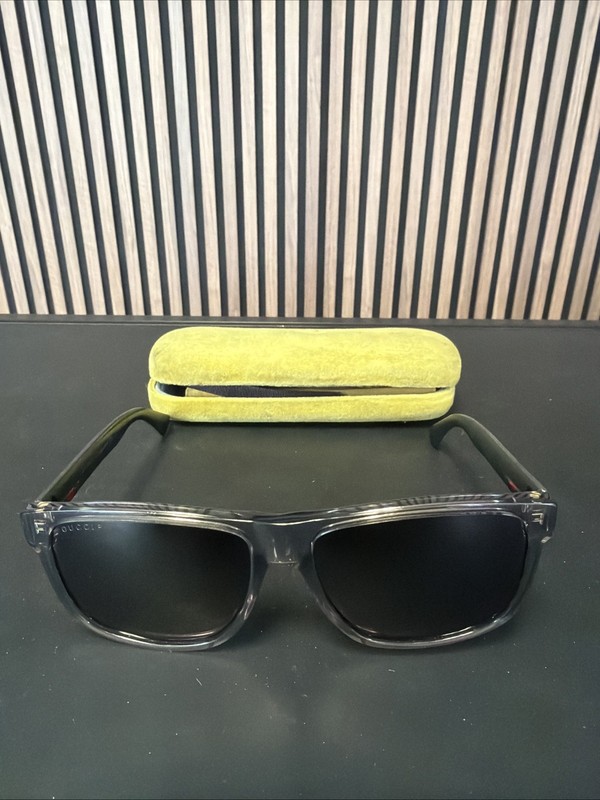 Gucci Grey Square Men’s Sunglasses GG0010S 004 58 GG0010S 004 58
