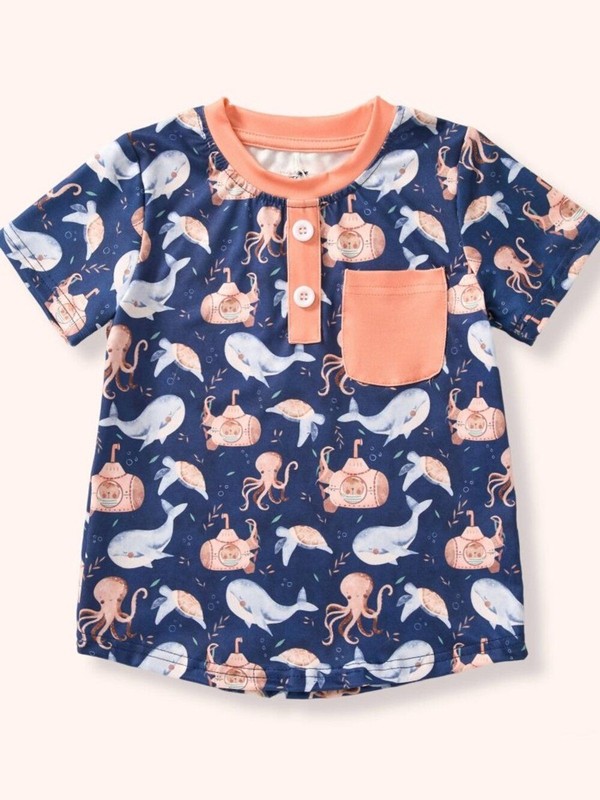 PETE + LUCY OCEAN EXPLORERS BOY SHIRT SIZE 10/12