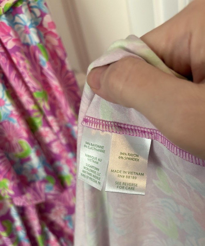 Lilly Pulitzer Anchorage Faux Wrap Midi Dress Amethyst Mom’s the Word Size M EUC gallery