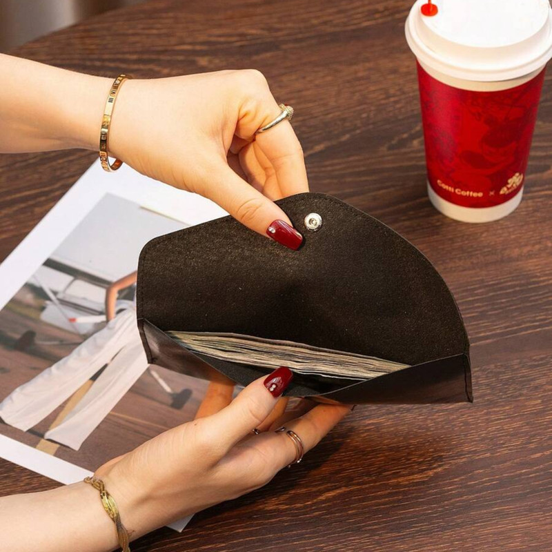Cash Envelope Wallet PU Leather Pouch Money Organizer Storage Bag Women Moneybag gallery