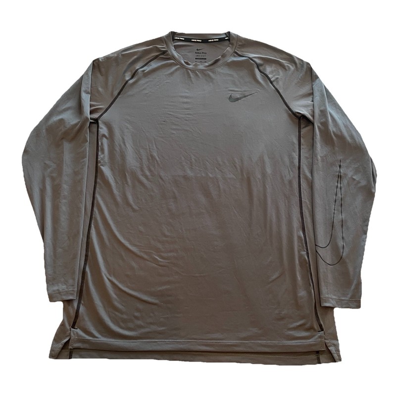 Nike Pro Long Sleeve T-Shirt Men’s XL Gray Dri-Fit Athletic Athleisure Swoosh