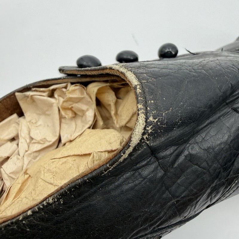 Antique 1900s 1910s 1920s Black Button Up Formal Shoes Hamilton Brown Victorian gallery