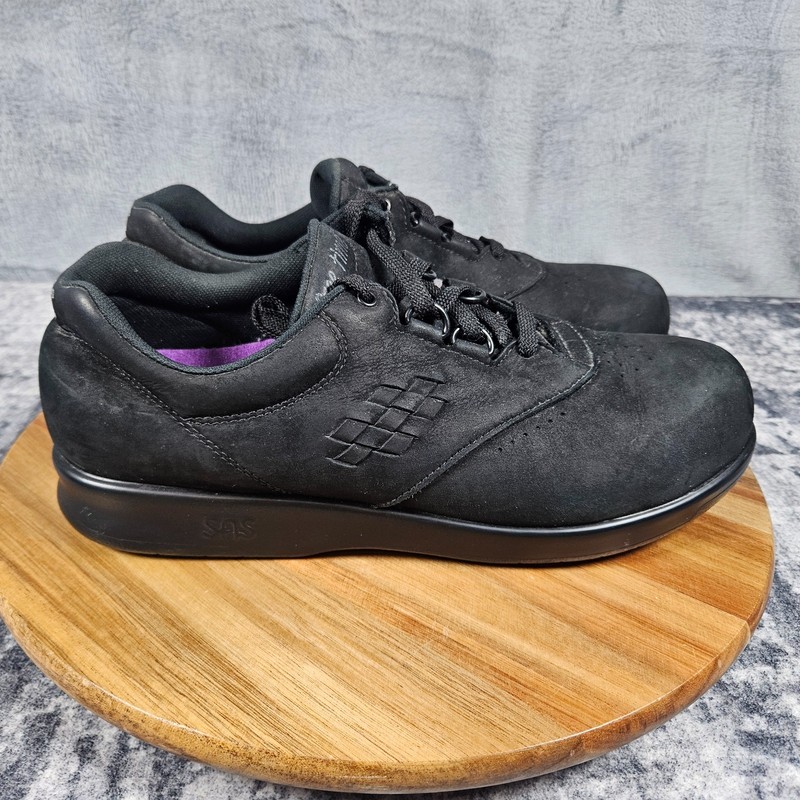 SAS Free Time Shoes Womens Size 10.5 W Black Nubuck Walking Comfort Sneakers