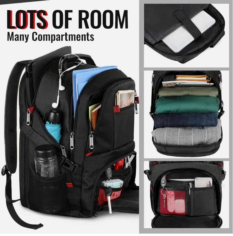 50L Extra Large Travel Backpack - Water Resistant Laptop Bag with Shoe Compartme gallery