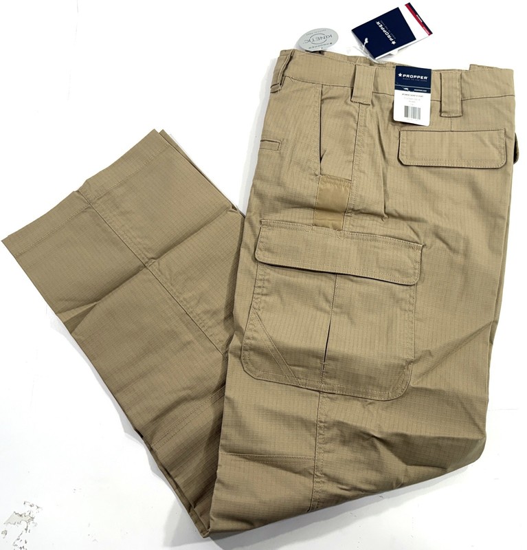 NWT 14 LONG PROPPER F5259 WOMENS KINETIC CARGO PANTS KHAKI 14 x 33