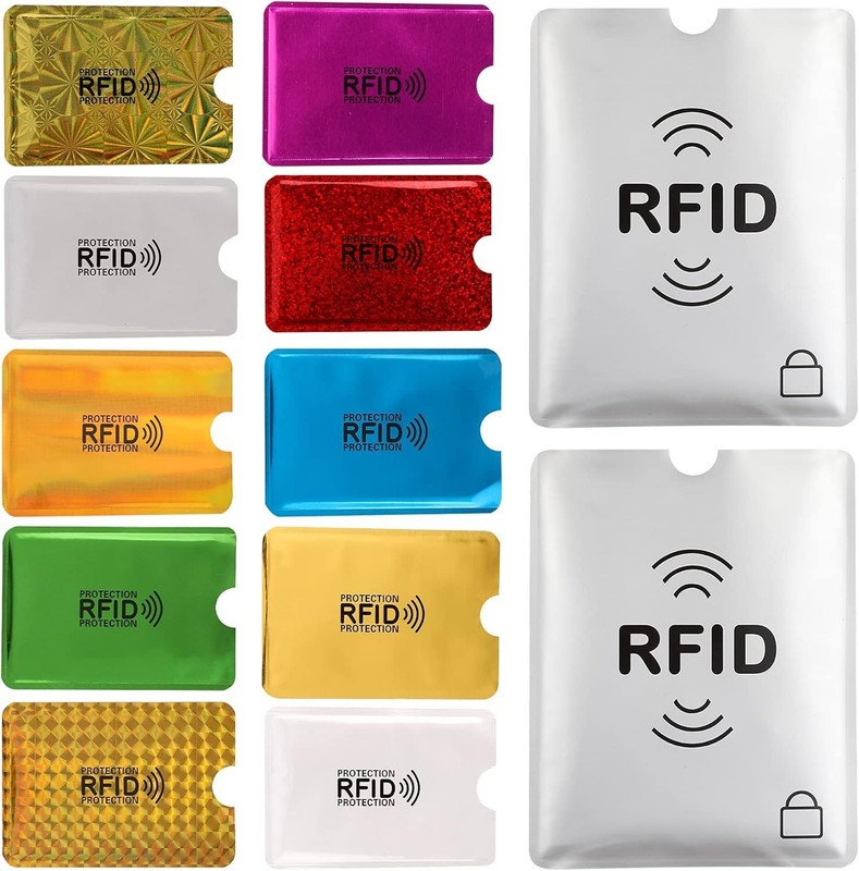 Aigee 28 RFID Blocking Sleeves (24 Credit Card Protector Holders in 12 colors &