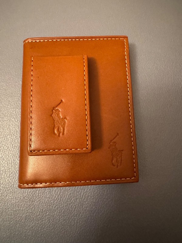 POLO RALPH LAUREN MEN’S LEATHER BILLFOLD ID FLIP WALLET& Money Clip Magnetic Cas