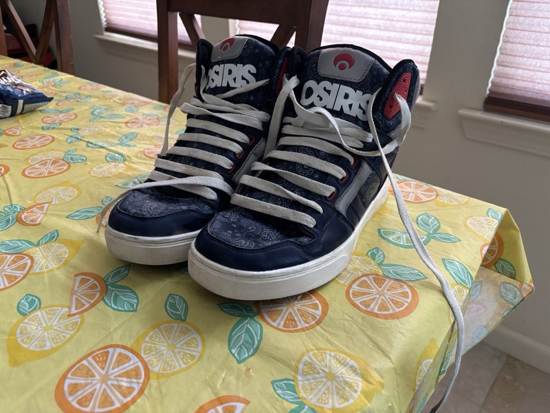 Osiris Clone Navy Blue Paisley ‘Bandanna’ Size 11 Skate Shoes